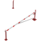 Swing barrier | with bracing tube and | pull rope reinforcement | to be fixed by plugs, hot-dip galvanized and red coated with white reflecting rings | Barrier arm length: 4000 mm | with triangular lock